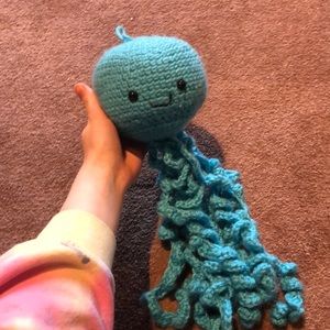 Blue hangable jellyfish baby toy gift plushie